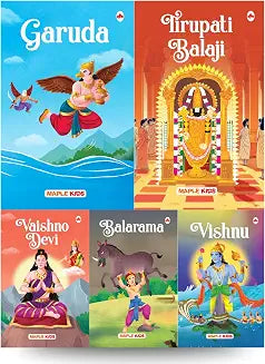 Story Books for Kids (Set of 5 Books) - Balaji, Vishnu, Balarama, Garuda, Vaishno Devi - Mythology S by Maple Press