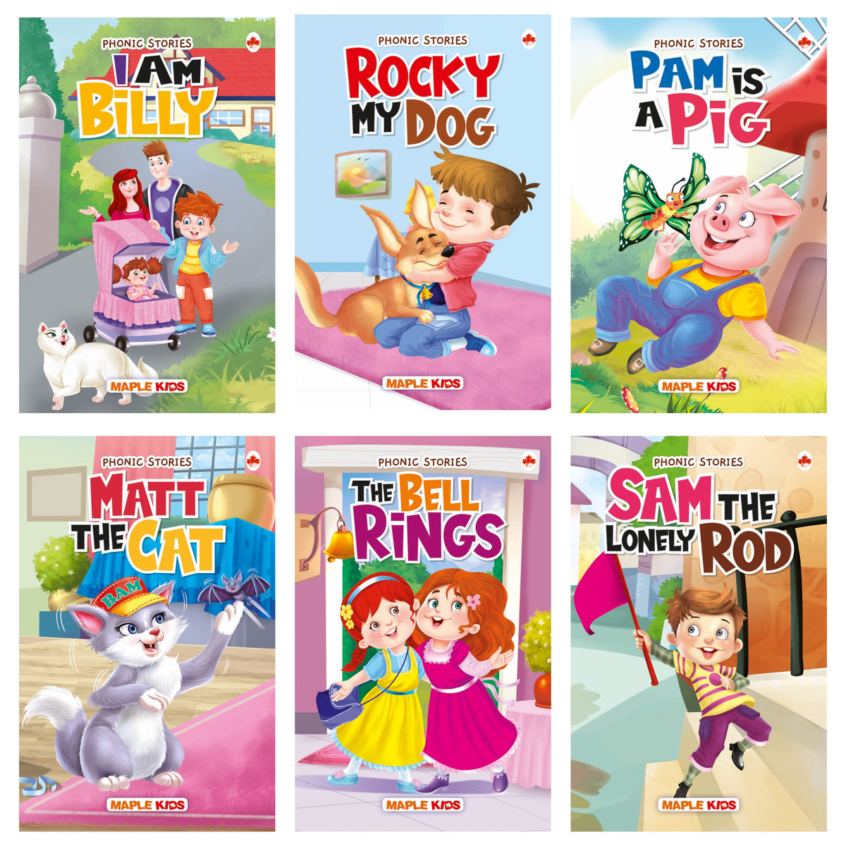 Phonic Reader (Illustrated) (Set Of 6 Books) - Story Book For Kids - Bedtime Stories - 2 Years To 6 Years Old - Read Aloud To Infants, Toddlers by Maple Press In House