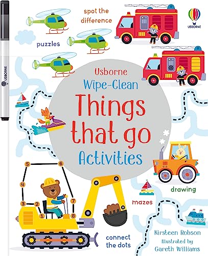 Usborne WIPE-CLEAN THINGS THAT GO ACTIVITIES.
