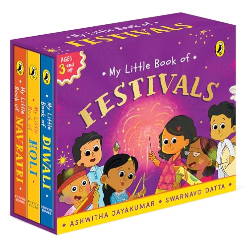 My Little Book of Festivals (Boxset) : Illustrated board books on the Indian festivals of Diwali, Holi and Navratri | Hindu mythology for kids age 3+