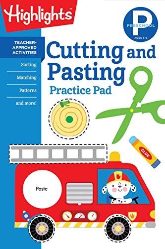 Preschool Cutting and Pasting: Scissor Skills Activity Book for Preschoolers, Practice Cutting Paper & More