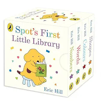 Puffin Spots First Little Library. by Hill Eric