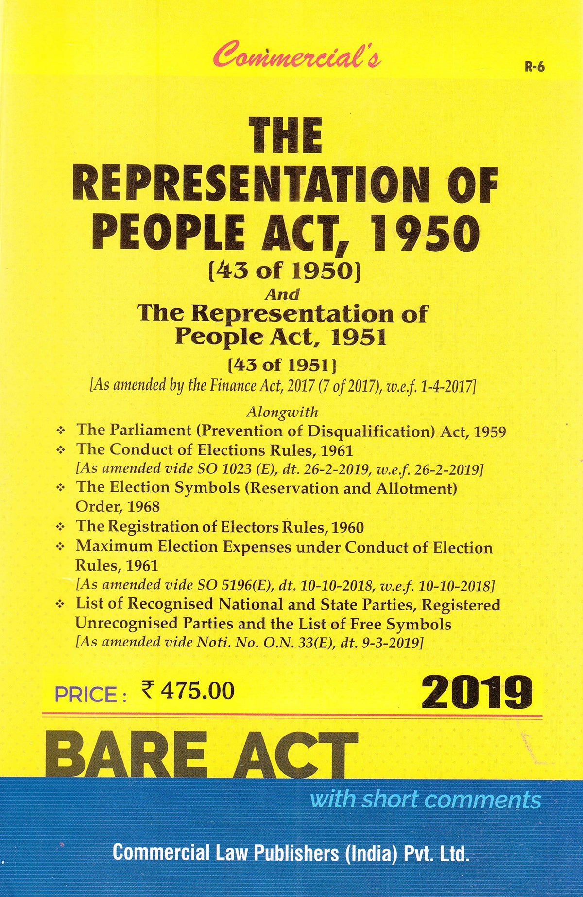 The Pepresntation of People Act, 1950 (Act of 1950) by Commercial'S