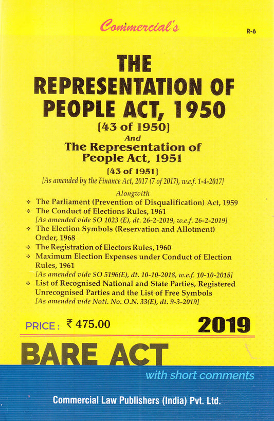 The Pepresntation of People Act, 1950 (Act of 1950) by Commercial'S