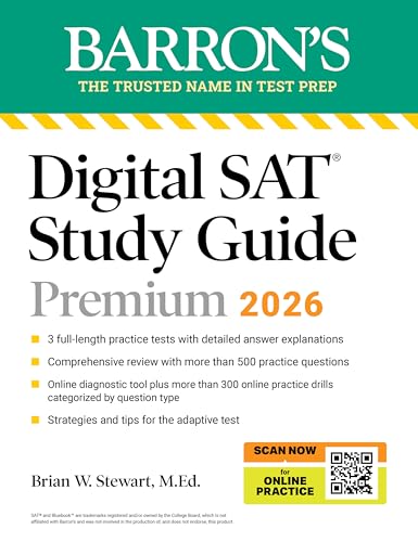 Digital SAT Study Guide Premium, 2026: 3 Practice Tests + Comprehensive Review + Online Practice