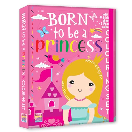 BORN TO BE A PRINCESS KIT 8 STICKER SHEET AND 6 COLOUR PENCIL BOOK 48SHT